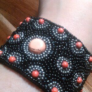 Handcrafted Multi-Color Seed Bead Cuff Bracelet